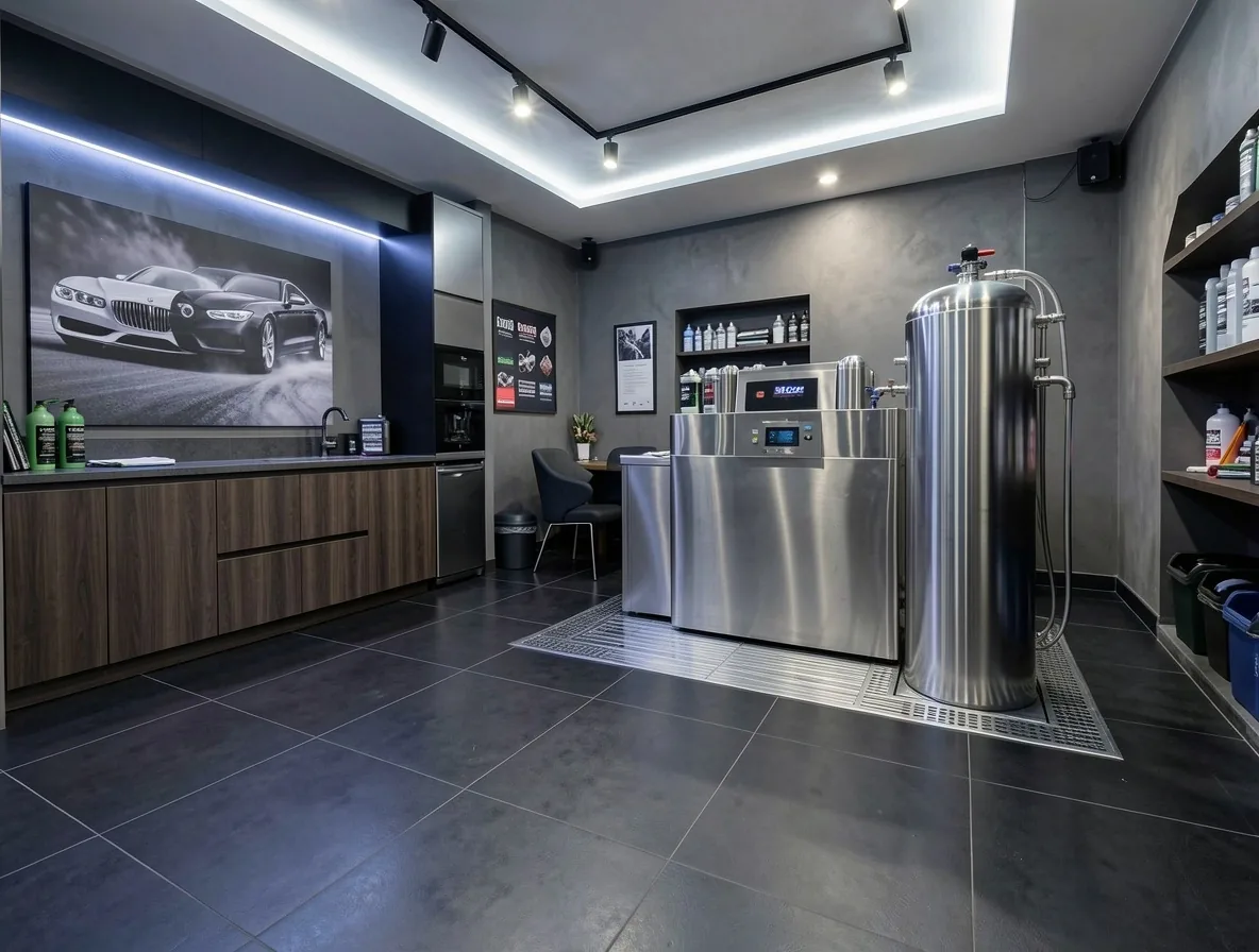 Milieubewuste detailing studio inrichting bij Montavixs
